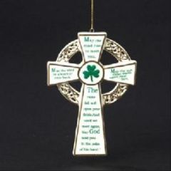 PORCELAIN CROSS ORNAMENT